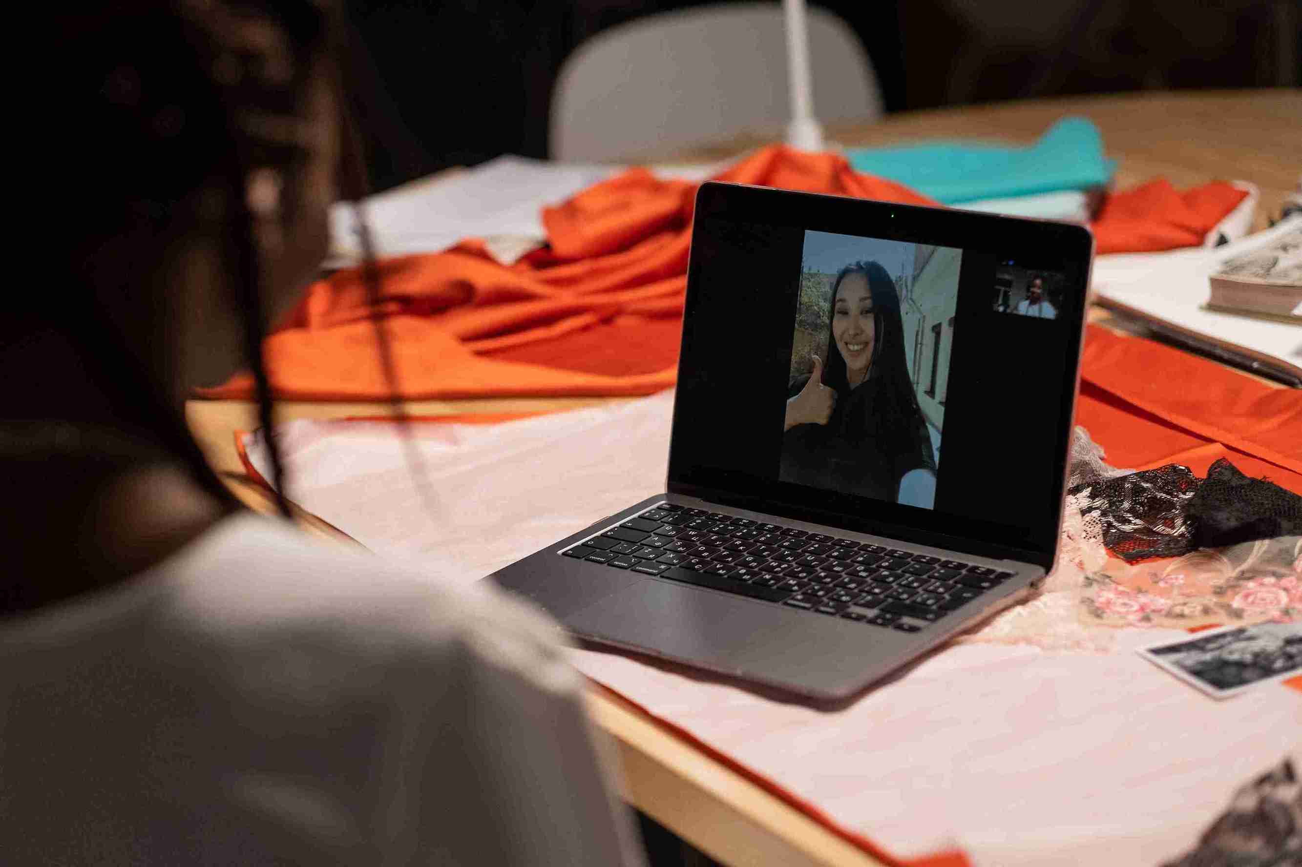 Monica Li participates in a virtual Torvu capacity-building workshop, engaging in professional development activities and online career training designed to improve employment opportunities.